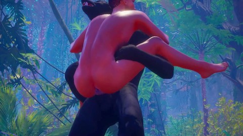 Furry werewolf, furry animation yiff, wild life game HD Gay movie