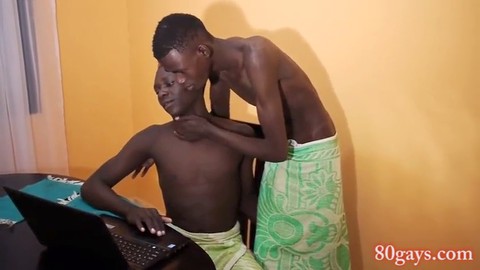 African guys Abbey and Allan bang HD Gay movie
